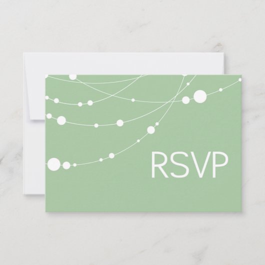 Invitation Brins de style RSVP blanc menthe (Devant)