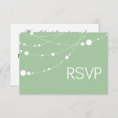 Invitation Brins de style RSVP blanc menthe (Devant / Derrière)