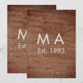 Invitation Brique de pierre rustique marron ajouter nom lettr (Devant / Derrière)