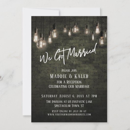 Invitation Brique industrielle avec lumières d'Edison Nous so (Devant)