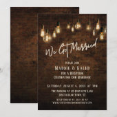 Invitation Brique industrielle avec lumières d'Edison On s'es (Devant / Derrière)