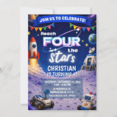 Invitation Briques atteignent les étoiles espace anniversaire (Devant)