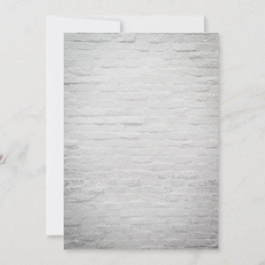 Invitation Briques Blancs Noël Mariage d'hiver Mariage d'hive (Dos)