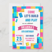 Invitation Briques colorées Blocs de construction Anniversair (Devant)