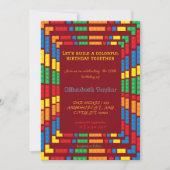 Invitation Briques colorées Blocs de construction Anniversair (Devant)