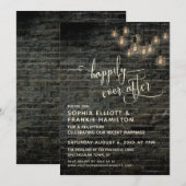 Invitation Briques industrielles Edison éclaire à tout jamais (Devant / Derrière)