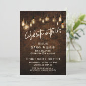 Invitation Briques industrielles Edison éclairez Célébrez ave (Debout devant)