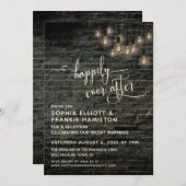 Invitation Briques industrielles Edison Illuminent à tout jam (Devant / Derrière)