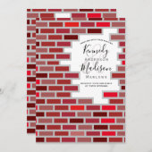 Invitation Briques Mariage maçonnerie pierre blocs ouvriers (Devant / Derrière)