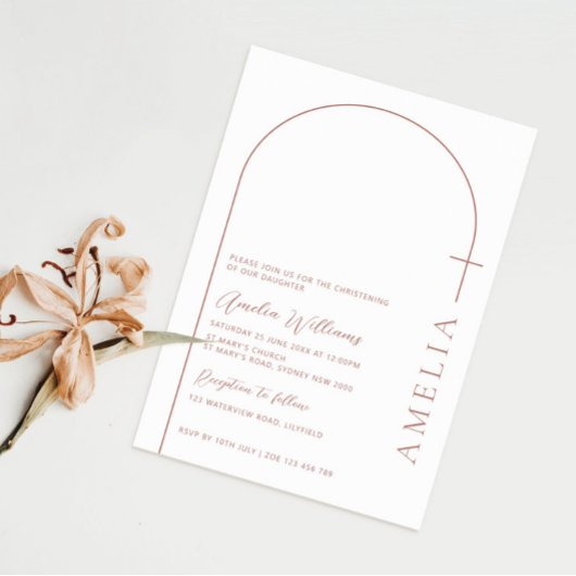 Invitation Brisage rose simple à demi-arc