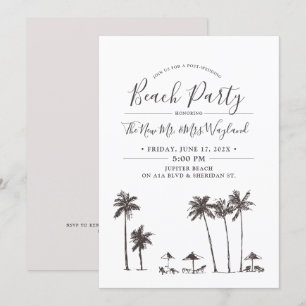 Invitation Brise de Palmier   Fête de Plage Après-Mariage