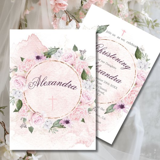 Invitation Briser Floral Rose Roses Wreath