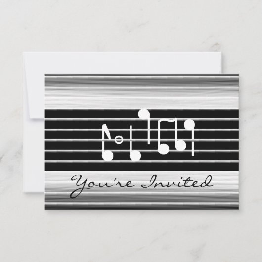 Invitation Bristles Musical Notes (Devant)