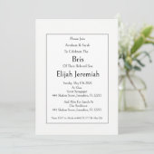 Invitation Brit Milah de nommage de bébé juif, Mod (Debout devant)