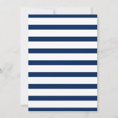 Invitation Brit Milah Navy Bleu Blanc Rayure Or (Dos)