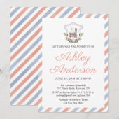 Invitation britannique de baby shower de thé (Devant / Derrière)