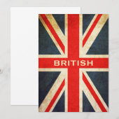Invitation britannique Grunge Union Jack (Vertical (Devant / Derrière)