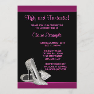 Invitation Brithday de la femme cinquantième de talons hauts