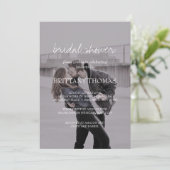 Invitation Brittany Elegant Photo Calligraphy Fête des mariée (Debout devant)