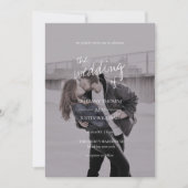 Invitation Brittany Modern Elegant White Script Mariage photo (Devant)
