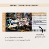 Invitation Broadway Show Ticket Musical Theatre Gift Card