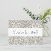 Invitation brocade en dentelle blanche élégante (Debout devant)