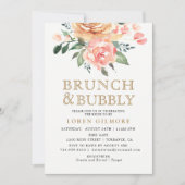 Invitation Broche d'or Floral Bridal Brunch Douche (Devant)