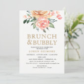 Invitation Broche d'or Floral Bridal Brunch Douche (Debout devant)