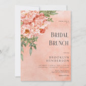 Invitation Broche moderne tourbe pivoines florales Brunch nup (Devant)