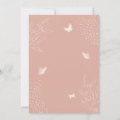 Invitation Brocher Feuille élégant papillon Croix Baptême (Dos)