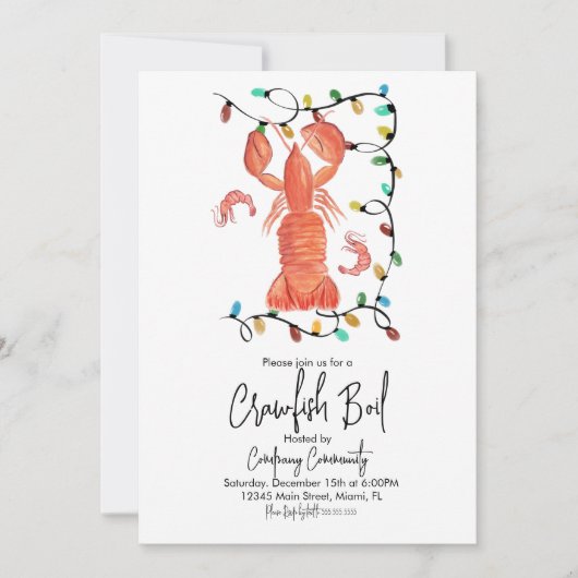 Invitation Brochure de langouste de Noël Circulaire de crusta (Devant)