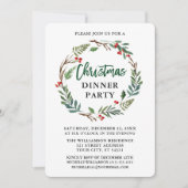 Invitation Brochure Script fête de Noël Aquarelle Wreath (Devant)