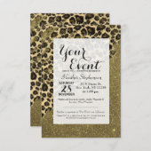 Invitation Brochures Empreintes de léopard classiques sur la  (Devant / Derrière)