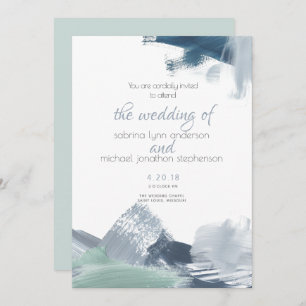 Invitation Brochures modernes Dusty Blue Ocean