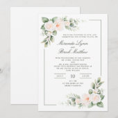 Invitation Brock Miranda Sage Blush Floral Watercolor Wedding (Devant / Derrière)