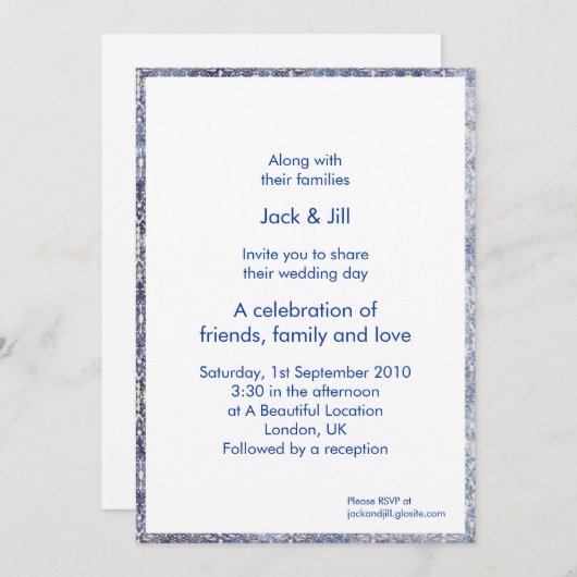 Invitation Broderie 5x7 (Devant / Derrière)