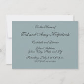 Invitation Broderie chinoise bleu d'oiseau Vintage (Dos)