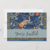 Invitation Broderie chinoise bleu d'oiseau Vintage (Devant)