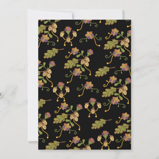 Invitation Broderie d'art populaire Automne Répétition d'auto (Dos)