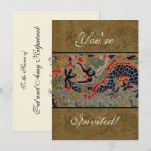 Invitation Broderie de soie de dragon chinois antique (Devant / Derrière)