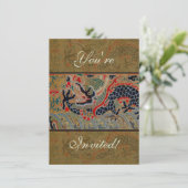Invitation Broderie de soie de dragon chinois antique (Debout devant)