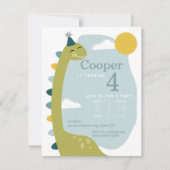 Invitation Brontosaurus Sky Dinosaur Anniversaire (Devant)