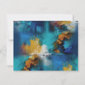 Invitation bronze Abstrait, style baroque bleu or (Dos)