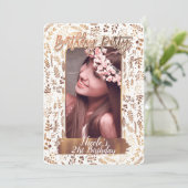 Invitation Bronze Cuivre Or moderne fête d'anniversaire Photo (Debout devant)