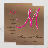 Invitation Bronze Cuivre Pecan Oak Personnalisable Sombre (Devant / Derrière)