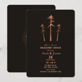 Invitation Bronze de cuivre Grand pins Engagement rustique (Devant / Derrière)