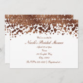 Invitation Bronze et blanc Confetti Dots Glamor Shimmer (Devant / Derrière)