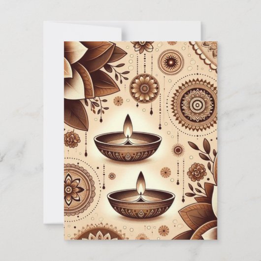 Invitation Bronze et Diwali or Imprimable Papier à papier pou (Dos)