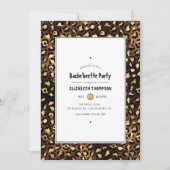 Invitation Bronze et Gold Leopard Bachelorette Party (Devant)