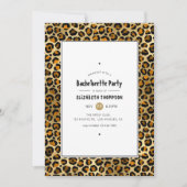 Invitation Bronze et Gold Leopard Bachelorette Party (Devant)